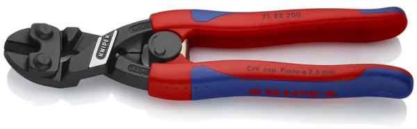Knipex KNIPEX CoBolt® Kompakte Bolzenschneider, schwarz brüniert, mit schlanken Mehrkomponenten-Griffen, 200 mm