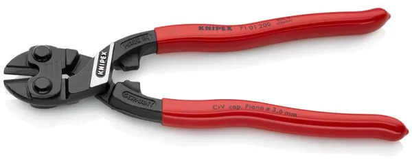 Knipex KNIPEX CoBolt® Kompakte Bolzenschneider, schwarz phosphatiert, kunststoffbeschichtet, 200 mm
