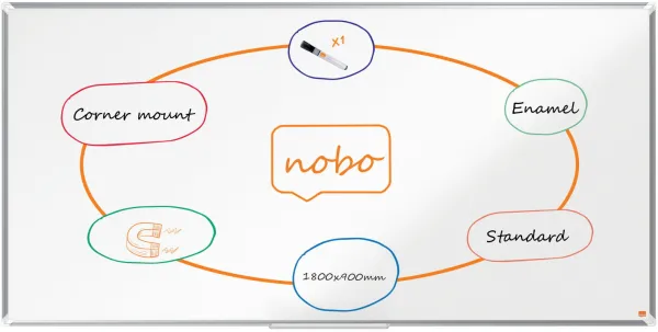 Nobo Premium Plus emaillierte Whiteboard 180x90cm weiß